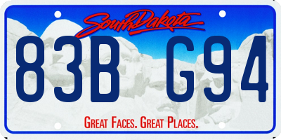 SD license plate 83BG94