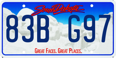 SD license plate 83BG97