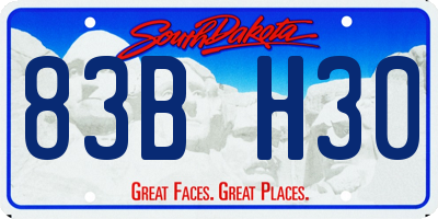 SD license plate 83BH30
