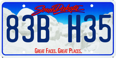 SD license plate 83BH35