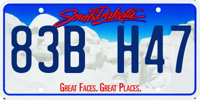 SD license plate 83BH47