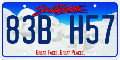 SD license plate 83BH57