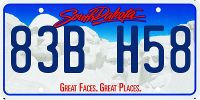 SD license plate 83BH58