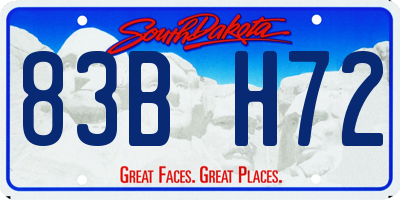 SD license plate 83BH72