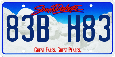 SD license plate 83BH83