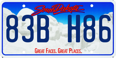 SD license plate 83BH86