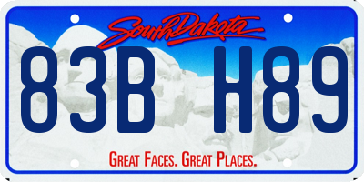 SD license plate 83BH89