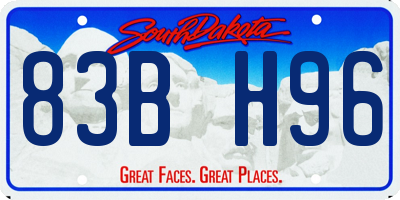 SD license plate 83BH96