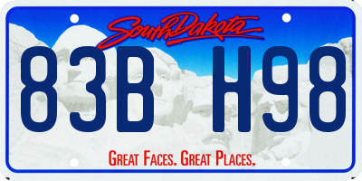 SD license plate 83BH98
