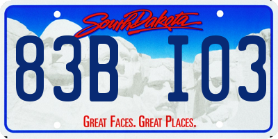 SD license plate 83BI03