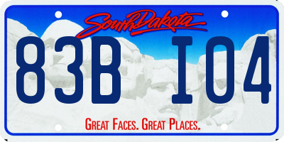 SD license plate 83BI04