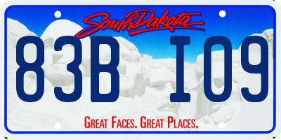 SD license plate 83BI09