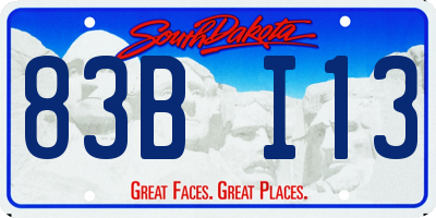 SD license plate 83BI13