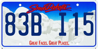 SD license plate 83BI15