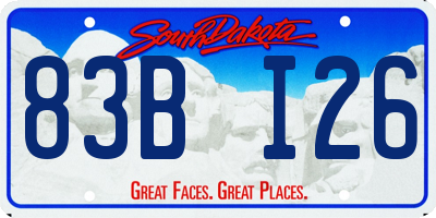 SD license plate 83BI26