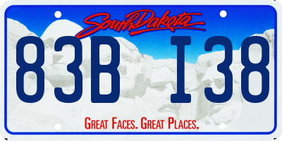 SD license plate 83BI38