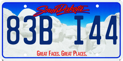 SD license plate 83BI44