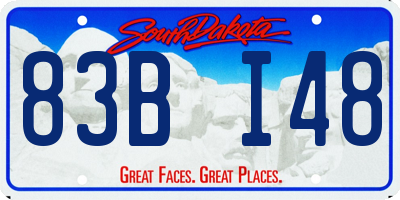 SD license plate 83BI48