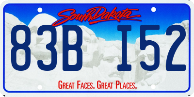 SD license plate 83BI52