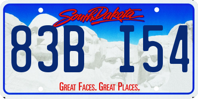 SD license plate 83BI54