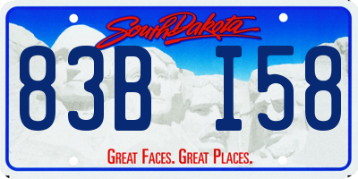 SD license plate 83BI58