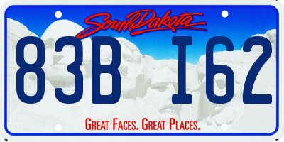 SD license plate 83BI62