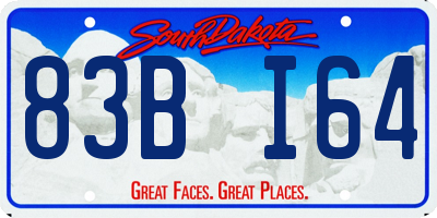 SD license plate 83BI64