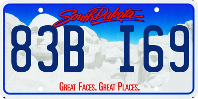 SD license plate 83BI69