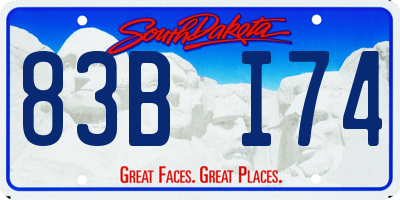 SD license plate 83BI74