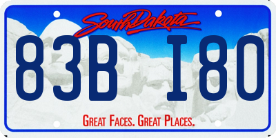 SD license plate 83BI80