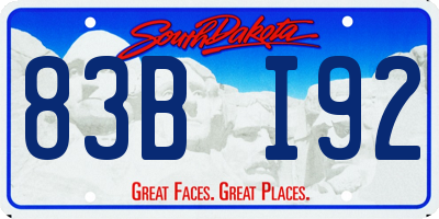 SD license plate 83BI92