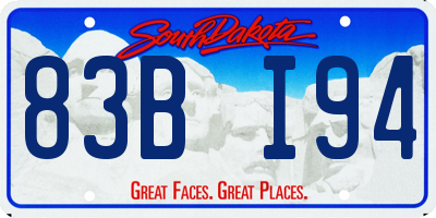SD license plate 83BI94
