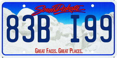 SD license plate 83BI99