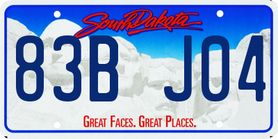 SD license plate 83BJ04