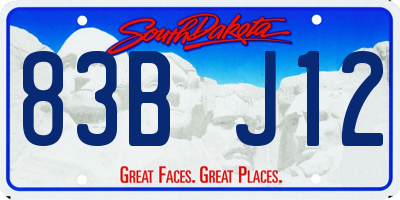 SD license plate 83BJ12
