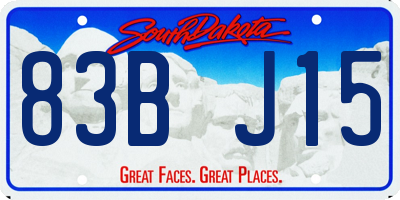 SD license plate 83BJ15