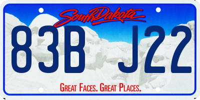 SD license plate 83BJ22