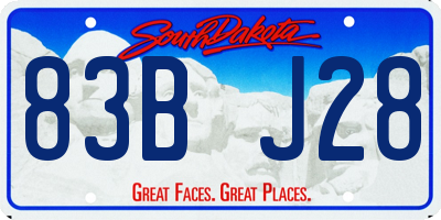 SD license plate 83BJ28