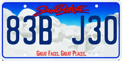 SD license plate 83BJ30