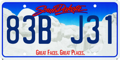 SD license plate 83BJ31