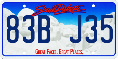 SD license plate 83BJ35