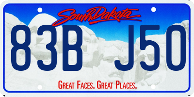 SD license plate 83BJ50