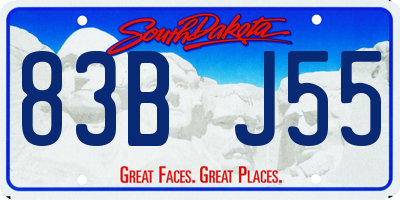 SD license plate 83BJ55