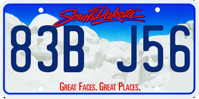 SD license plate 83BJ56