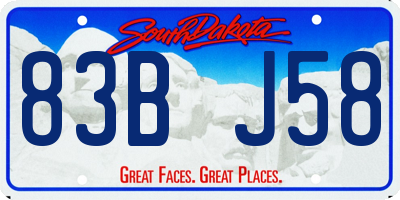 SD license plate 83BJ58