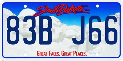 SD license plate 83BJ66