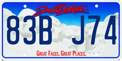 SD license plate 83BJ74
