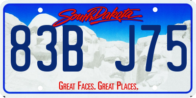 SD license plate 83BJ75