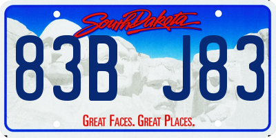 SD license plate 83BJ83