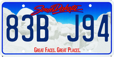 SD license plate 83BJ94